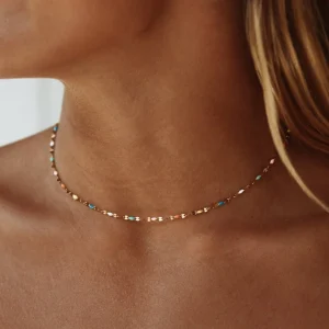 Dames Choker Ketting Met Regenboogstijl Trendy Accessoire