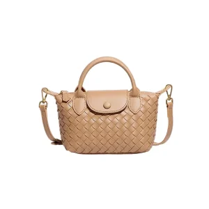 Dames Schoudertas Gevlochten Mini Tas met Afneembare Riempje