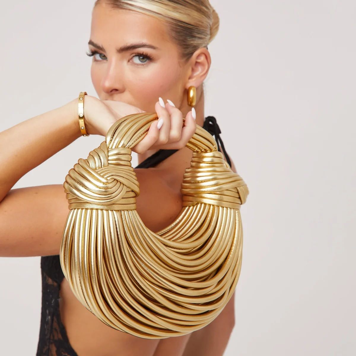 Dames Schoudertas Met Knoopdetail Voor Een Stijlvolle Look - Afbeelding 6