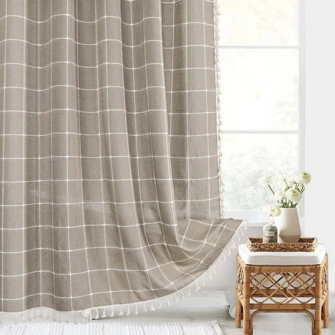 Douchegordijn voor Badkamer Boho Stijl met Kwastjes - Afbeelding 3