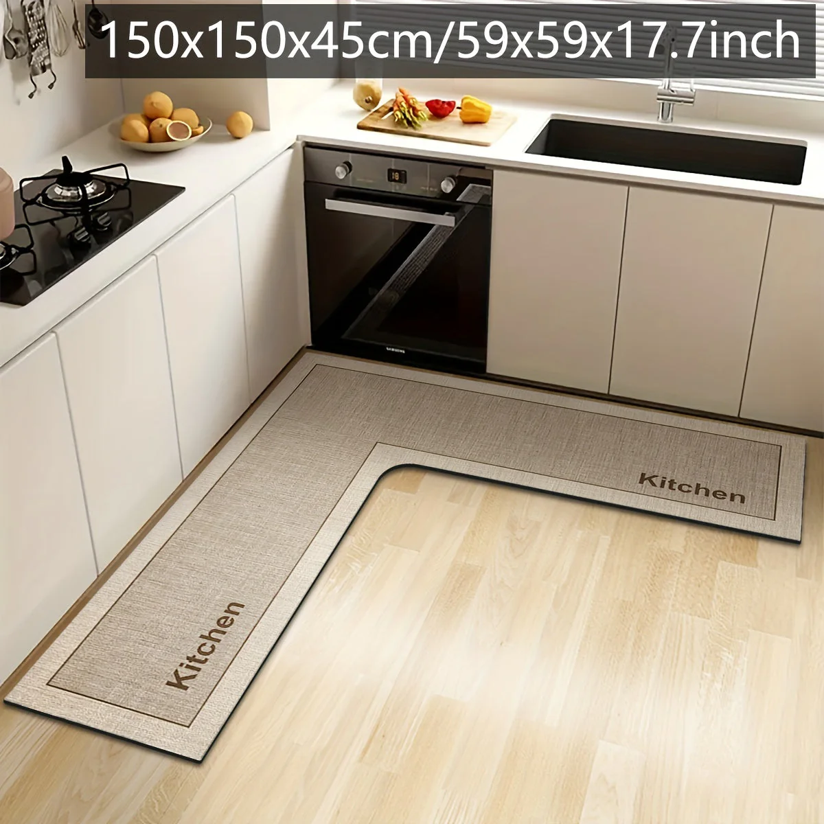 L-vormige Keukenmat Modern Met Antislip Onderzijde voor Comfort en Stijl - Afbeelding 4
